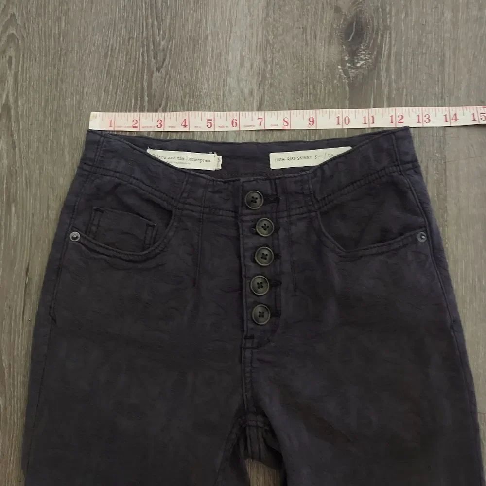 Anthropologie Pilcro and the Letter Press High-Rise Jacquard Skinny Jeans 25P - Picture 8 of 10